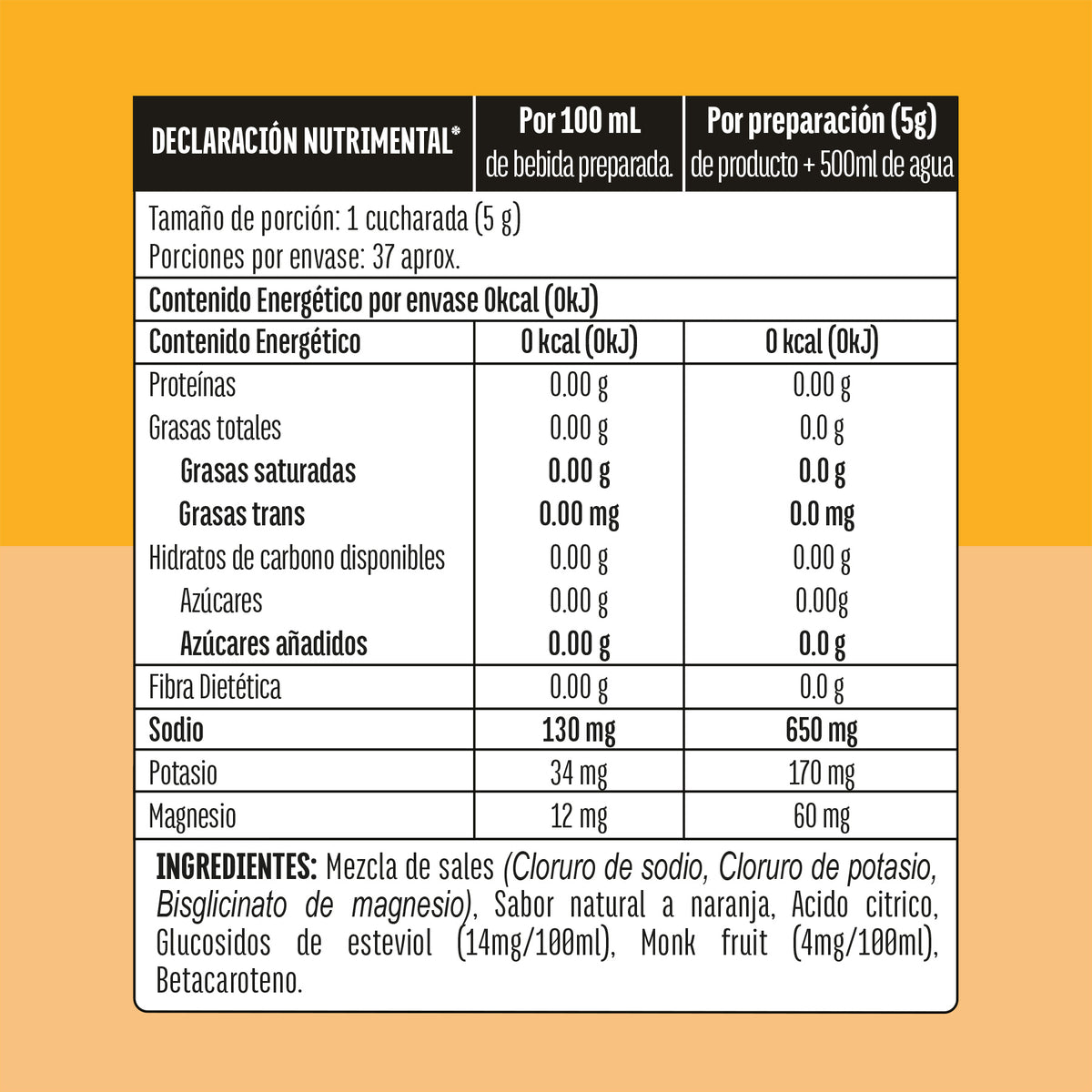 Electrolitos Naranja 185 gr