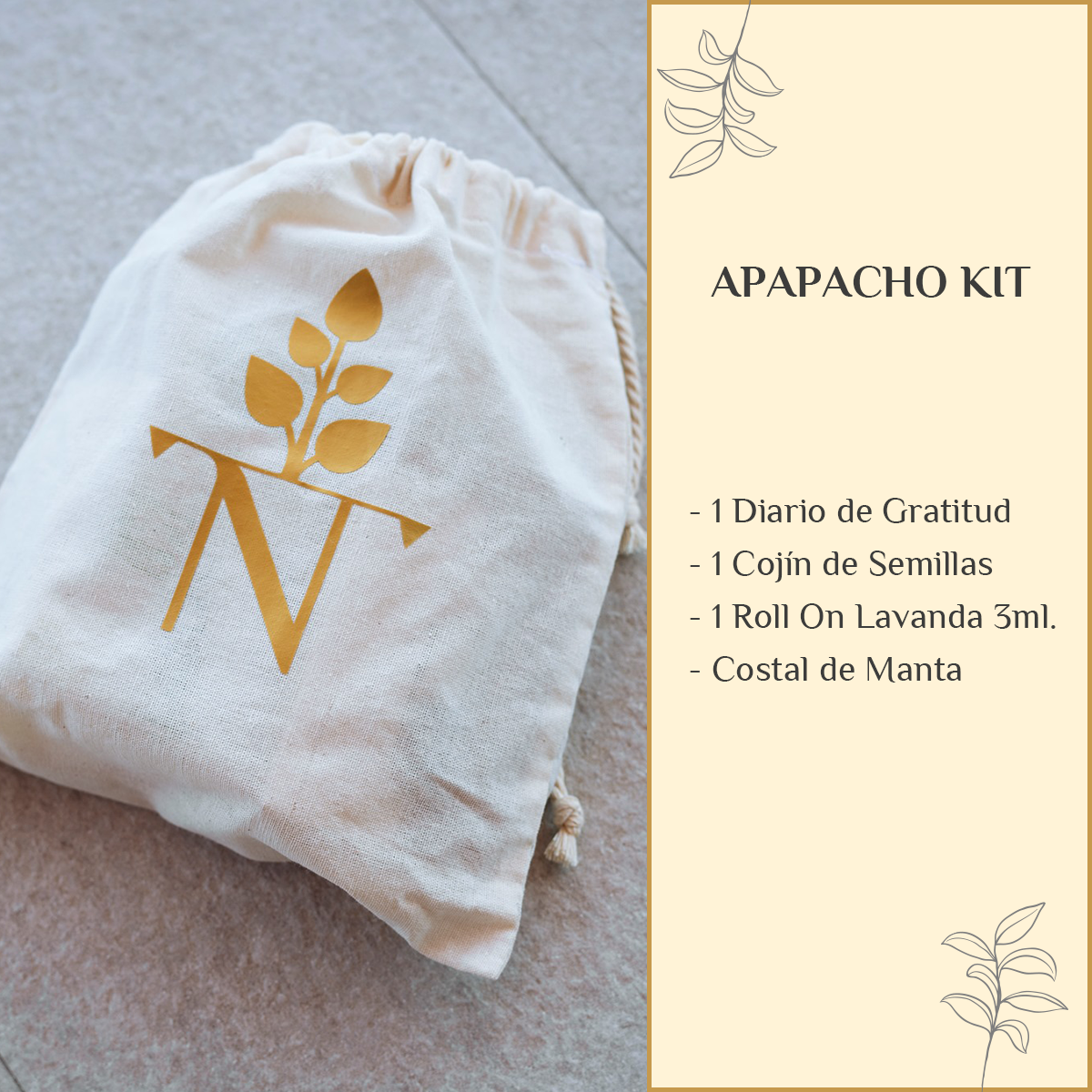 Apapacho Kit - Gratitude Journal + Roll On + Cojín de Semillas