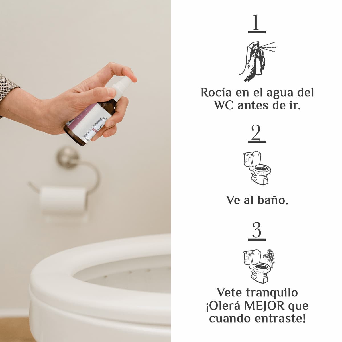 Kit Toilet Spray Cítrico + Gardenias 120ml + Lavanda 50ml. Elimina el mal olor del WC.
