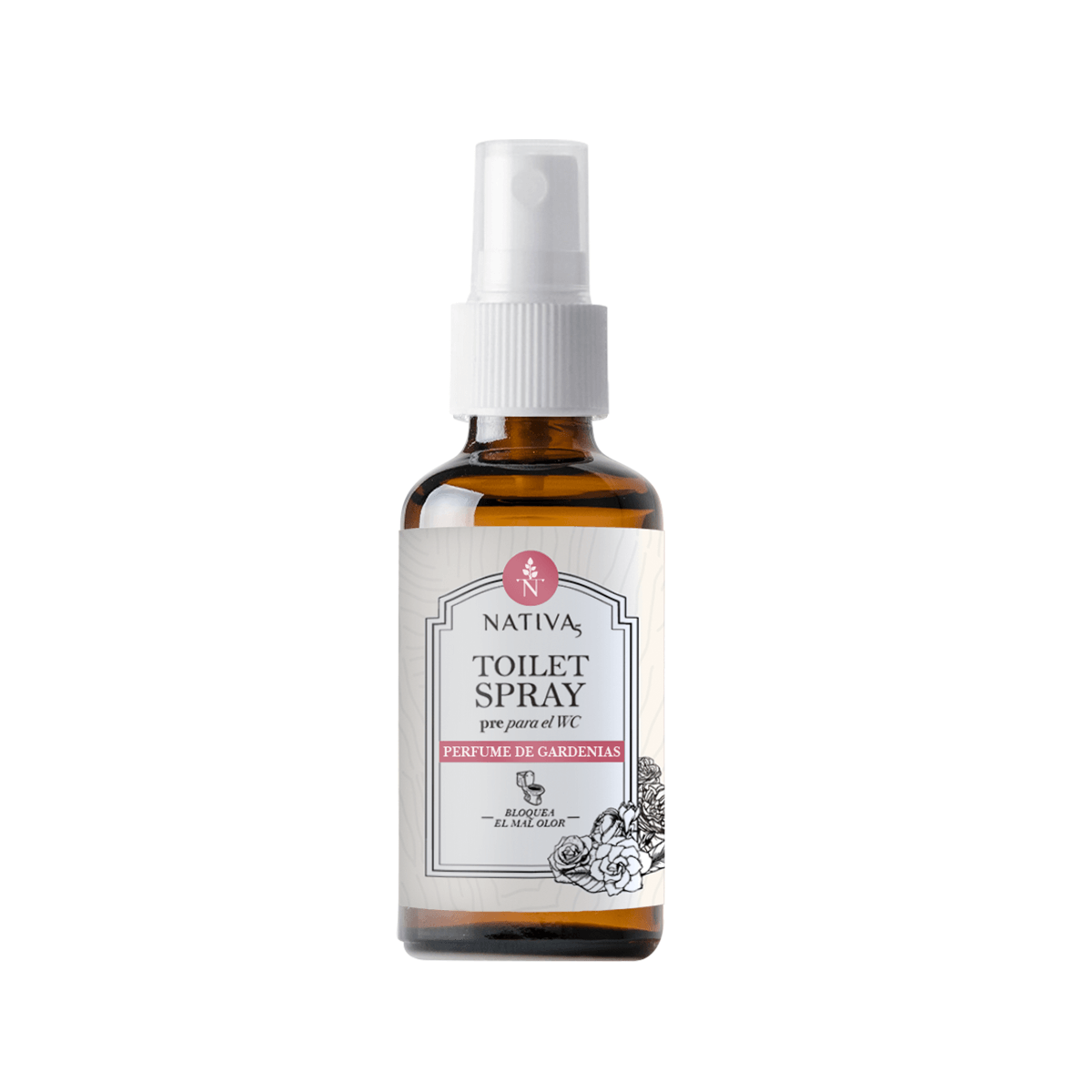 TOILET SPRAY - Aroma Perfume de Gardenias 50ml. Elimina el mal olor del WC.